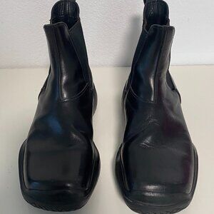Prada Men's Black Leather Ankle Boots